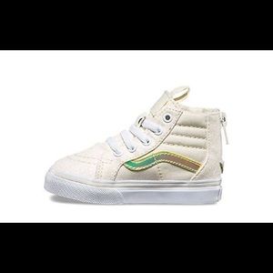 VANS Sk8 Hi Zip (glitter Iridescent) White/gold